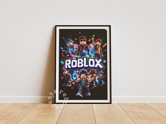 Roblox Video Games Kids Room Vintage Poster Premium Matte Vertical Wall Decor