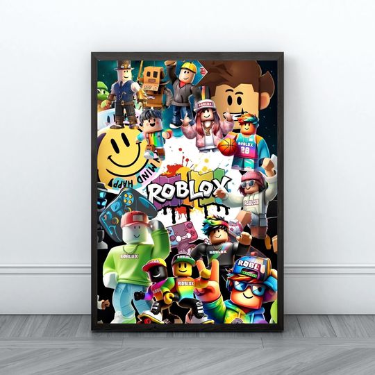 Roblox Gaming Room Poster Digital Print Kids Nursery Wall Art Vertical Poster for Kids Room Gift