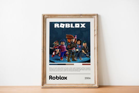 Roblox Poster, Retro Video Game Wall Art, Premium Matte Vertical Poster, Gamer Gift, Vintage Video Game Print