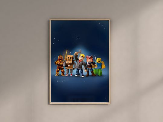Roblox Gaming Room Poster Print Digital Video Games Kids Nursery Wall Decor