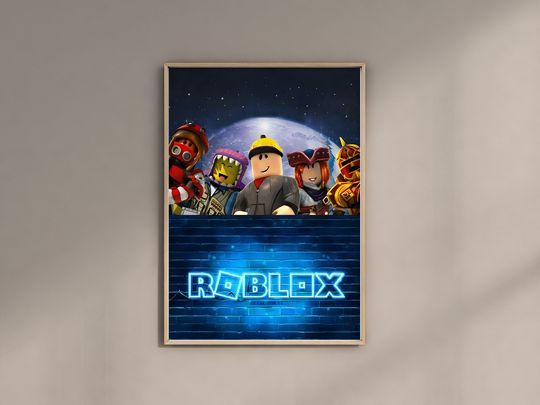 Roblox Gaming Room Poster Digital Print Kids Bedroom Wall Art Vertical Poster Video Game