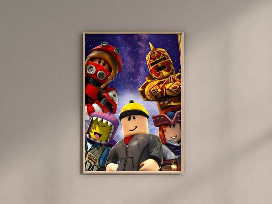 Roblox Gaming Room Poster Vertical Print Kids Nursery Game Video Poster