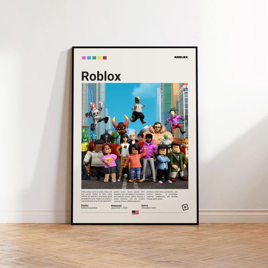 Roblox Gaming Room Poster, Video Game Wall Art, Gamer Gift, Vertical Matte Print