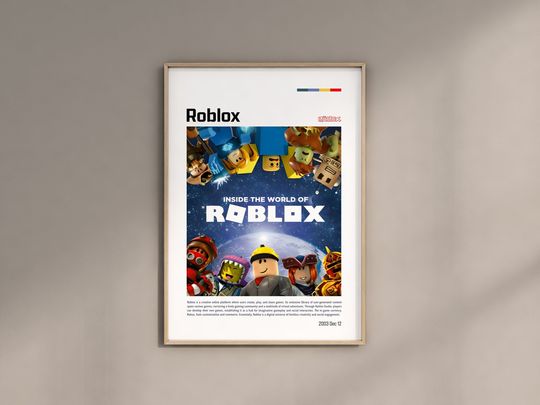 Roblox Gaming Room Poster Print Digital Kids Nursery Wall Decor Vertical Poster Video Game