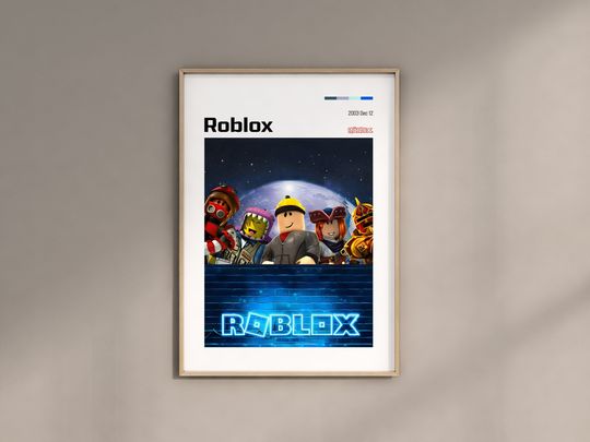 Roblox Gaming Room Poster Print, Kids Nursery Wall Art, Video Game Digital Poster, Kids Room Decor