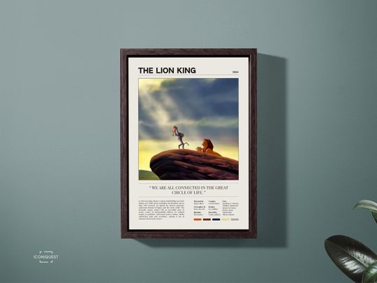 The Lion King Poster | Pride Rock | Simba | Disney Movie Art | Minimalist Wall Decor