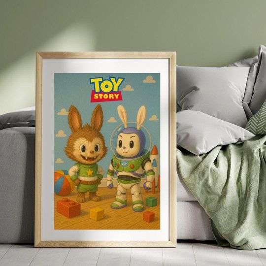 Toy Story Labubu Poster - Cute Pixar-Inspired Wall Art -Vertical Poster