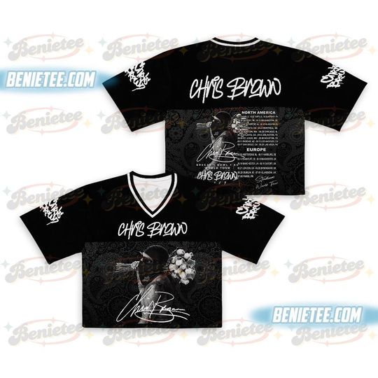 Chris Brown Croptop Jersey, Chris Brown Concert Retro 2025 Gift Jersey, Music Tour Y2k Shirt, Chris Brown Fan Gift Shirt