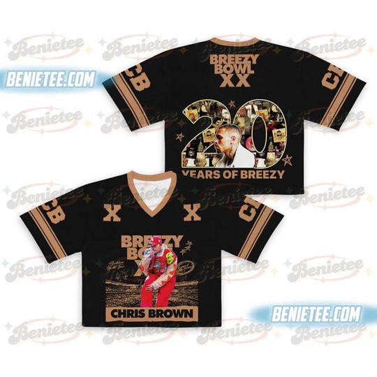 Vintage Chris Brown Tour Breezy Bowl XX Jersey Croptop, Music Tour Shirt, Chris Brown Baby Tee, Chris Brown Middle Finger Shirt
