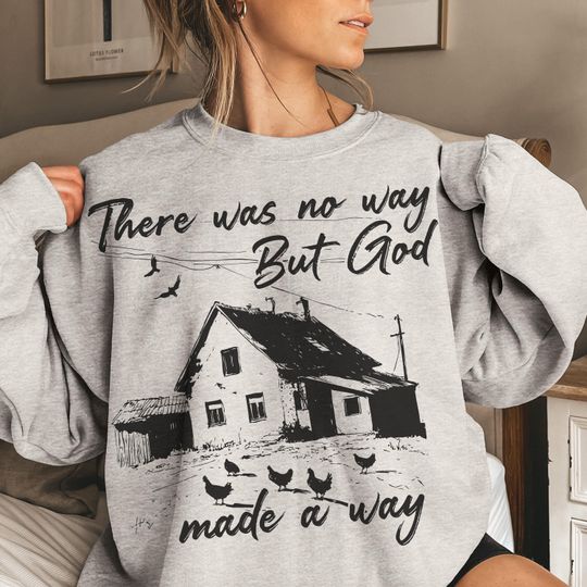 But God Faith Shirt Christian Scripture Bible Verse Western Country Retro Sweatshirt