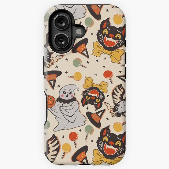 Vintage Halloween Spooks on Tan iPhone Case