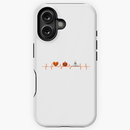 Pumpkin Skeleton Heartbeat Halloween iPhone Case