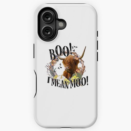 Highland Cow Boo Halloween Moo iPhone Case