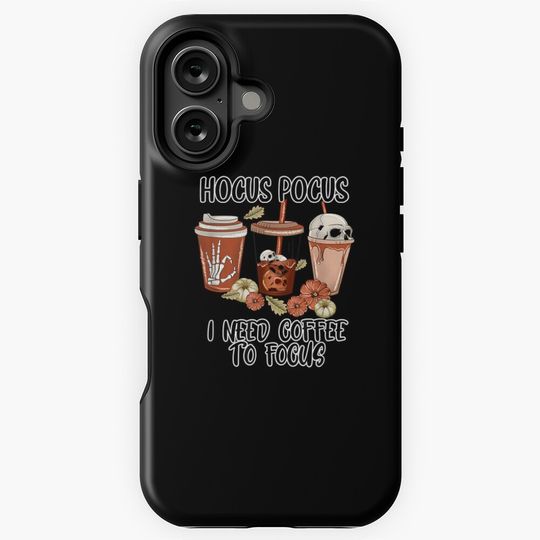 Hocus Pocus I Need Coffee to Focus Halloween Teacher Women iPhone Case