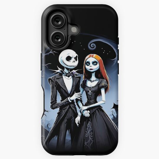 Nightmare Before Christmas Jack and Sally's Moonlit Embrace iPhone Case