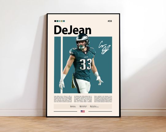 Cooper DeJean Philadelphia Eagles Iowa Hawkeyes Vertical Poster