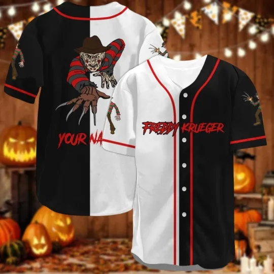 Personalized Halloween Freddy Krueger Nightmare Elm Street Baseball Jersey Shirt