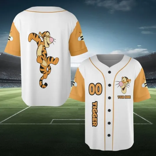 Personalized Love Winnie The Pooh Characters Gift For Fan Baseball Jersey Shirt