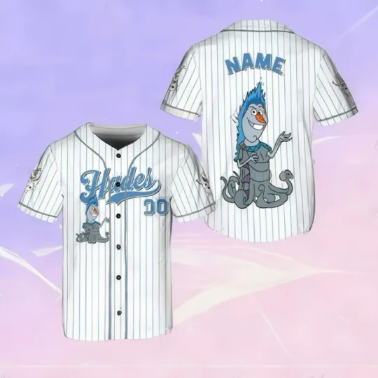 Personalized Olaf Snowman Cosplay Hades Spooky Halloween Baseball Jersey Shirt