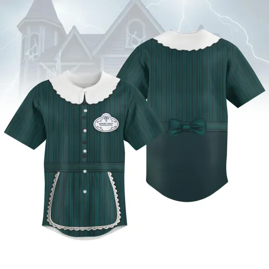Haunted Mansion Maid Cosplay Costume Halloween Baseball Jersey Shirt