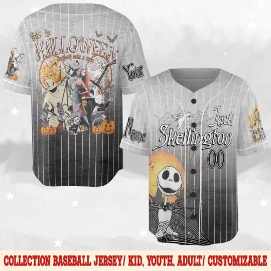 Personalized This Is Halloween Nightmare Before Christmas Baseball Jersey Shirt