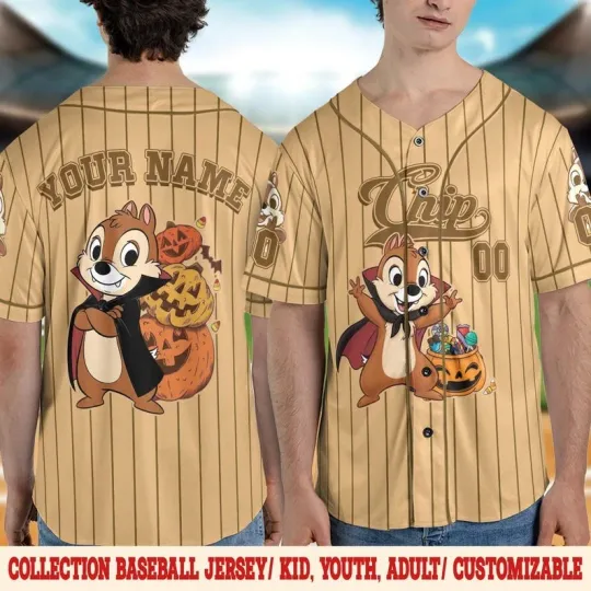 Personalized Chip Cosplay Mummy Trick Or Treat Halloween Baseball Jersey Shirt