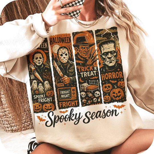 Spooky Season Halloween Ghost, Witchy Vibes Sublimation Sweatshirt