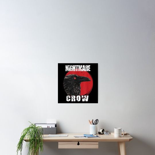 Goth occult crow horror nightmares halloween Poster