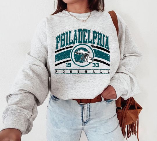 Eagles Crewneck Sweatshirt, Vintage Philadelphia Football Sweater, Philly Football Fan