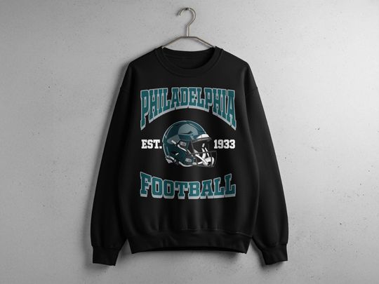 Philadelphia Football Sweatshirt with Eagles Helmet Fan Apparel and Team Spirit