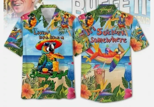 Jimmy Buffett Margaritaville Summer Hawaiian Shirt for Men