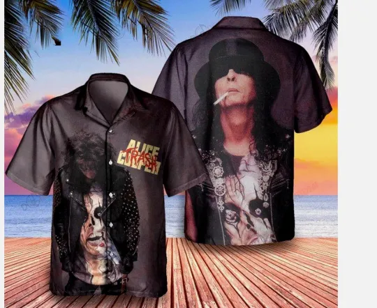 Aloha Summer Hawaiian Shirt Alice Cooper Rock Band Clothing