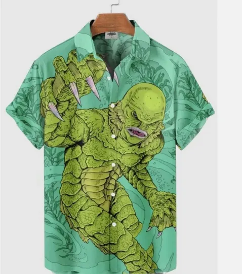 Monster Movie Creature from the Black Lagoon Unisex Button Up Shirt
