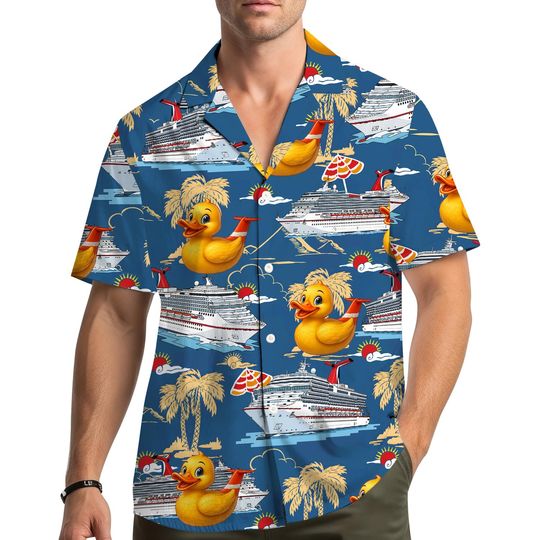Funny Cruise Rubber Duck Hawaiian Shirt for Men and Women