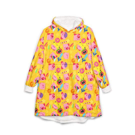 Kirby Blanket Hoodie| Kirby Unisex Blanket Hoodie For Her For Him Gift Cute Cozy Soft