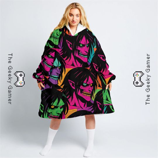 Unisex Blanket Hoodie | Anime Blanket Hoodie | Soft Flannel Anime Throw | Cozy Gift for Fans and Anime Lovers | Anime Lover | Manga