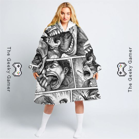 Unisex Blanket Hoodie | Anime Blanket Hoodie | Soft Flannel Anime Throw | Cozy Gift for Fans and Anime Lovers | Anime Lover | Manga