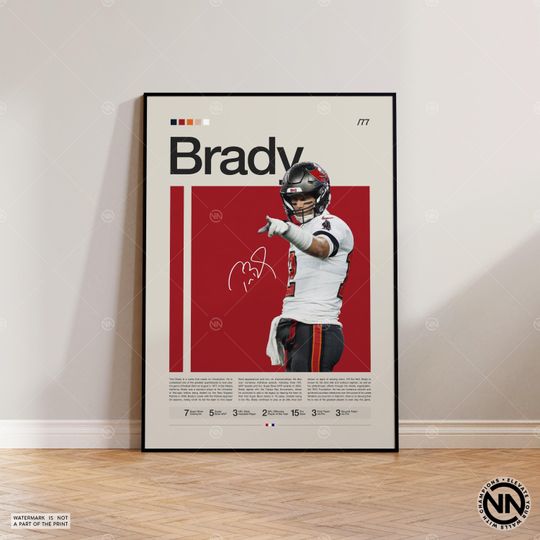 Tom Brady Poster, Tampa Bay Buccaneers Poster, football Poster, Sports Poster, Football Poster, football Wall Art, Sports Bedroom Posters