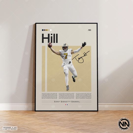 Taysom Hill Poster, New Orleans Saints Print, football Poster, Sports Poster, football Fans, Football Poster, football Wall Art, Sports Bedroom Posters