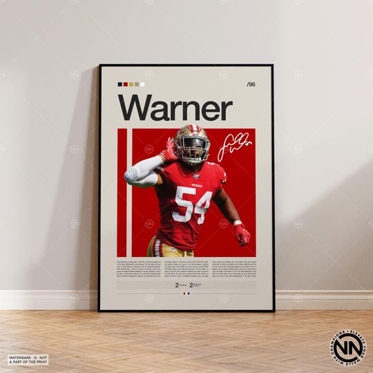 Fred Warner Poster, San Francisco 49ers Print, football Poster, Sports Poster, Football Poster, football Wall Art, Sports Bedroom Posters