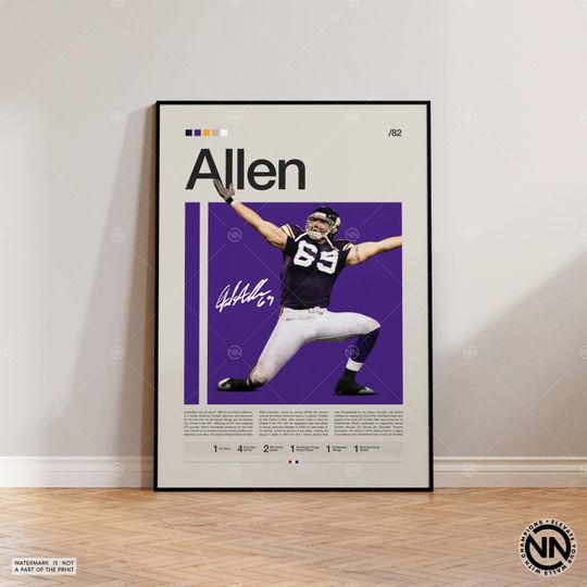 Jared Allen Poster, Minnesota Vikings Print, football Poster, Sports Poster, football Fans, Football Poster, football Wall Art, Sports Bedroom Posters