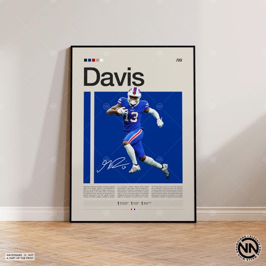 Gabe Davis Poster, Buffalo Bills Poster, football Poster, Sports Poster, football Fans, Football Poster, football Wall Art, Sports Bedroom Posters