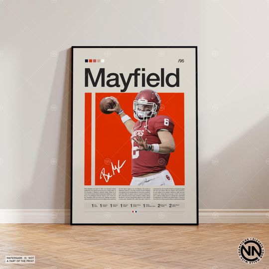 Baker Mayfield Poster, Cleveland Browns Print, football Poster, Sports Poster, football Fans, Football Poster, football Wall Art, Sports Bedroom Posters