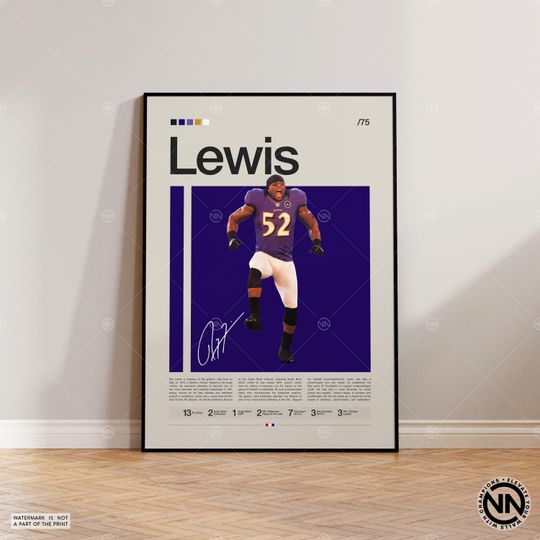 Ray Lewis Poster, Baltimore Ravens Print, football Poster, Sports Poster, football Fans, Football Poster, football Wall Art, Sports Bedroom Posters