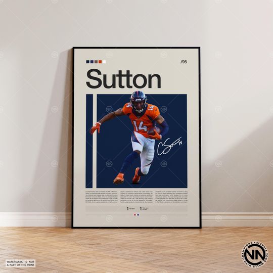 Courtland Sutton Poster, Denver Broncos Print, football Poster, Sports Poster, football Fans, Football Poster, football Wall Art, Sports Bedroom Posters