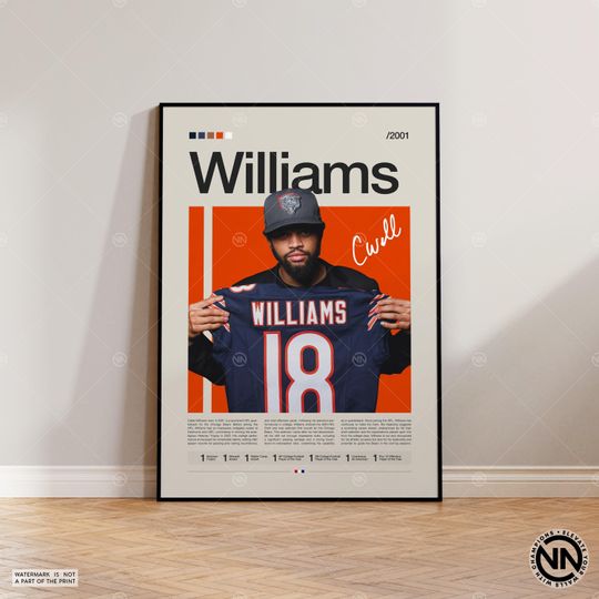 Caleb Williams Poster, Chicago Bears Print, football Poster, Sports Poster, football Fans, Football Poster, football Wall Art, Sports Bedroom Posters