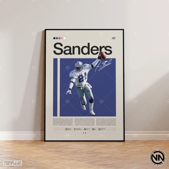 Deion Sanders Poster, Dallas Cowboys Poster, Cowboys Fans, football Poster, Sports Poster, Football Poster, football Wall Art, Sports Bedroom Posters