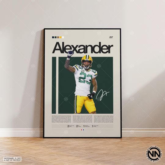 Jaire Alexander Poster, Green Bay Packers Print, football Poster, Sports Poster, Football Poster, football Wall Art, Sports Bedroom Posters