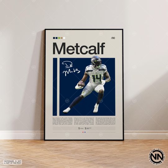 Dk Metcalf Poster, Seattle Seahawks Print, football Poster, Sports Poster, football Fans, Football Poster, football Wall Art, Sports Bedroom Posters
