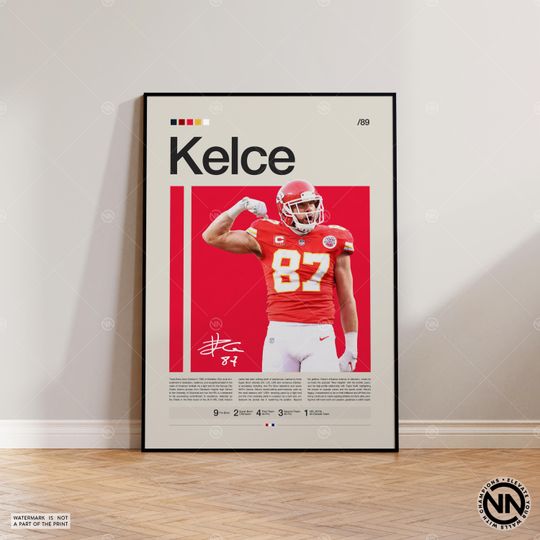 Travis Kelce Poster, Kansas City Chief Poster, football Poster, Sports Poster, Football Poster, football Wall Art, Sports Bedroom Posters